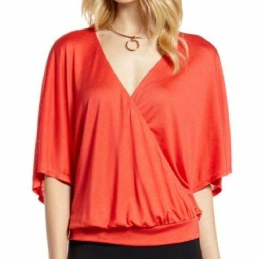NWT Halogen Faux‎ Wrap Top Size Small